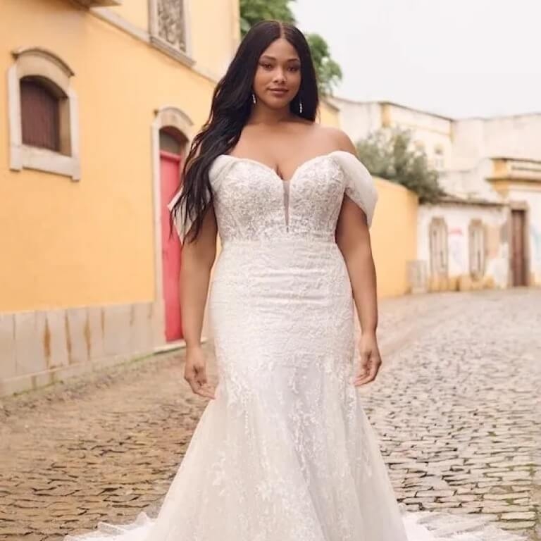 Model wearing a gown by Maggie Sottero