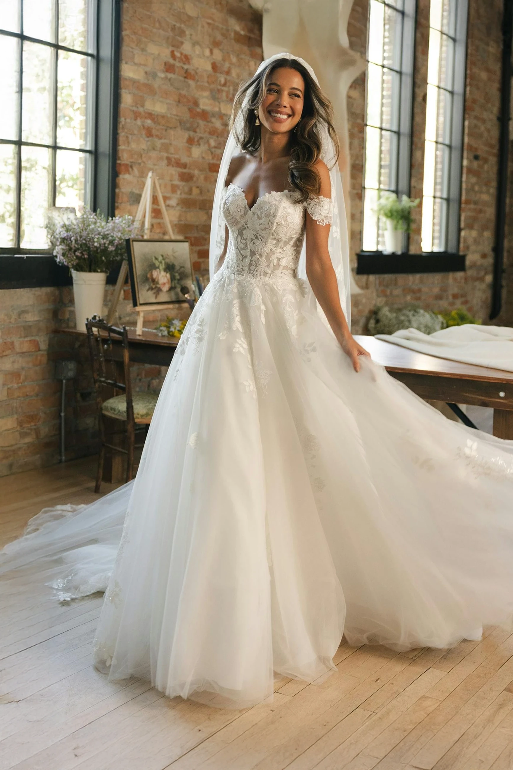 Model wearing a gown by Maggie Sottero