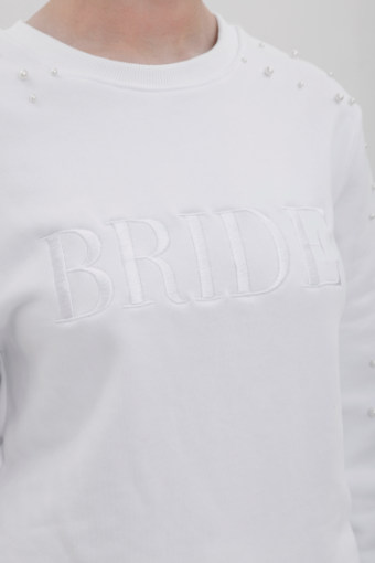 Heirloom Bridal Pearl sleeve bride embroidered sweatshirt #2 thumbnail