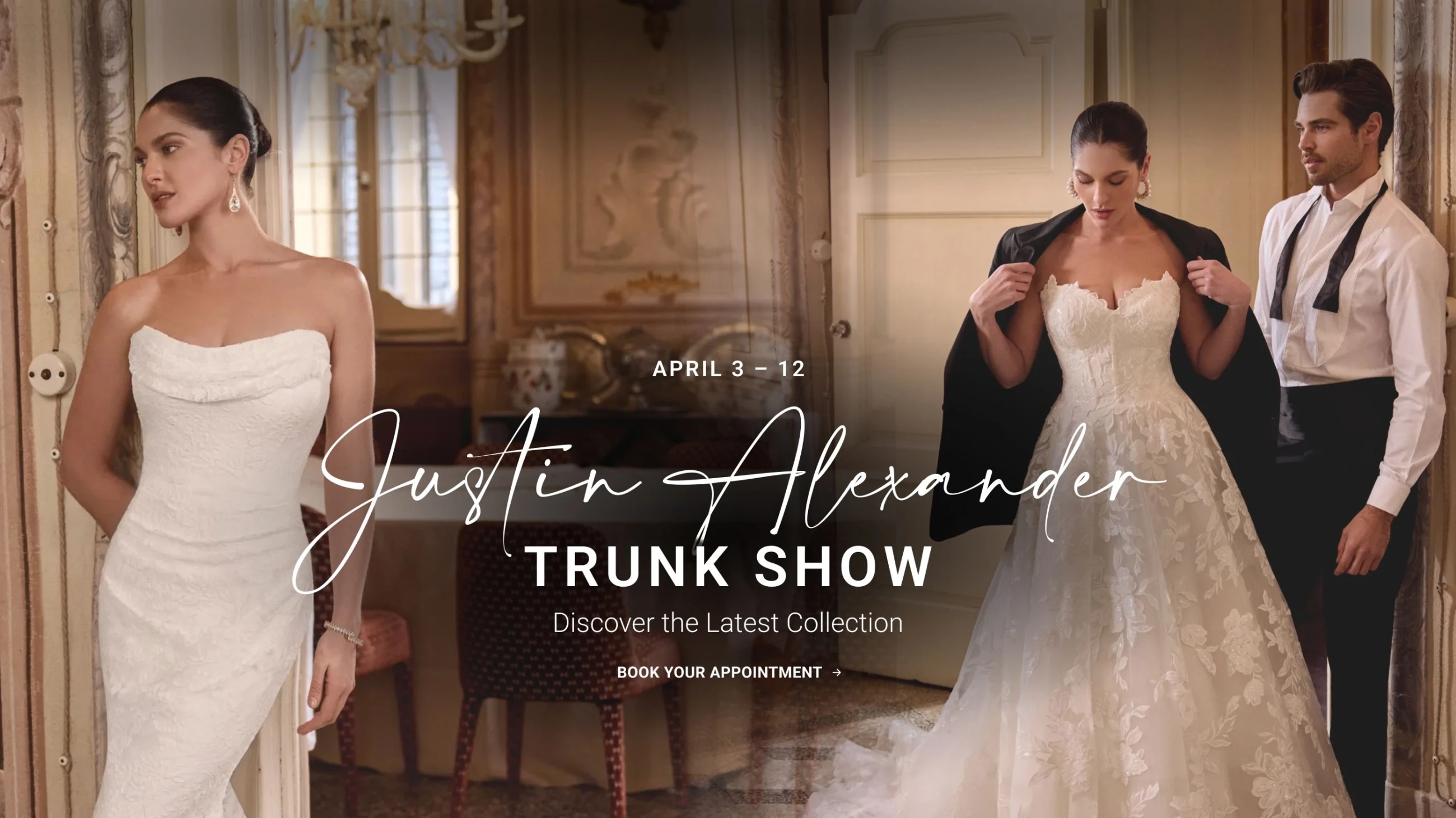 Justin Alexander Trunk Show Banner